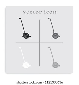 Modern scooter flat black and white vector icon.