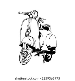 modern scooter line art vector design