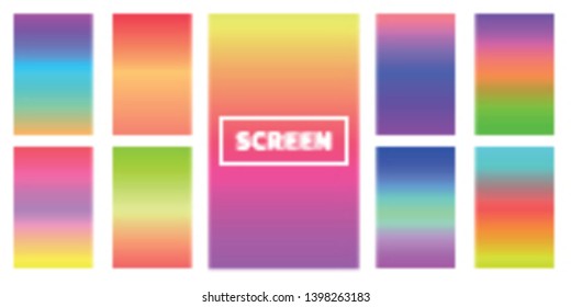 Modern screen vector design for mobile app. Soft color gradients. 