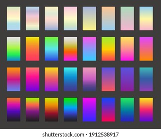 Modern screen vector design for mobile app. Bright colorful gradient backgrounds. Light color backdrops for ui. Blurred colored web interface vector templates.