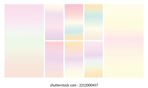 Modern Screen vector multicolor pastel gradient Background. Vibrant smooth soft color gradient for Mobile Apps, background Design. Bright Soft Color Gradient for mobile apps.
