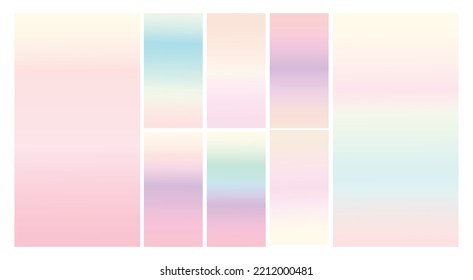 Modern Screen vector multicolor pastel gradient Background. Vibrant smooth soft color gradient for Mobile Apps, background Design. Bright Soft Color Gradient for mobile apps.
