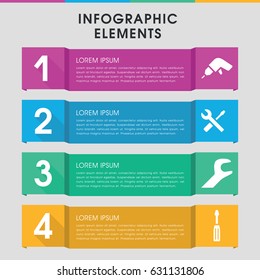 Modern screwdriver infographic template. infographic design with screwdriver icons includes drill. can be used for presentation, diagram, annual report, web design.