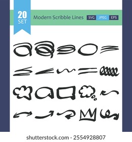 Modern Scribble Line Graphics for Designers