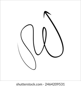 Modern Scrible Abstract Line Vector Element