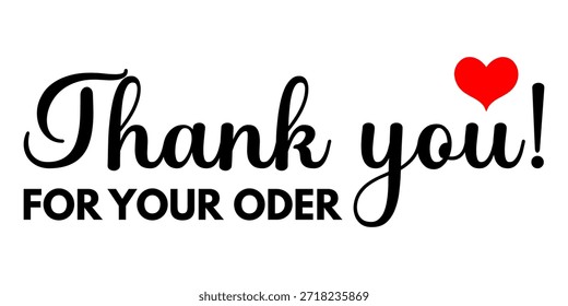 Modern Script Gracias por su pedido Etiqueta de marca para Pequeños negocios