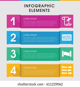 Modern scroll infographic template. infographic design with scroll icons includes feather and paper, slider. can be used for presentation, diagram, annual report, web design. 