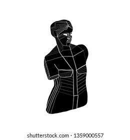 Modern sculpture. Geometric shapes. Sculpture renaissance man. 