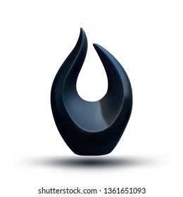Modern sculptures isolated on white background. Vector illustration.