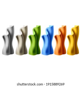Modern sculptures isolated on white background. Vector illustration.
