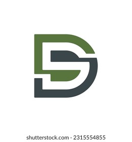 Logotipo de letra SD moderna interconectado