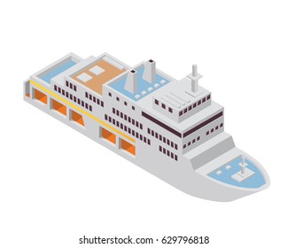 Modern Sea Transportation Illustration Asset - Car Transporter Boat