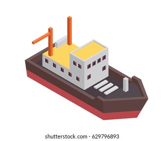 Modern Sea Transportation Illustration Asset - Small Fishing Boat