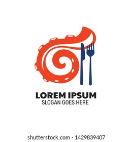 Modern Seafood logo, badge, icon template for culinary business and corporate