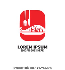 Modern Seafood logo, badge, icon template for culinary business and corporate