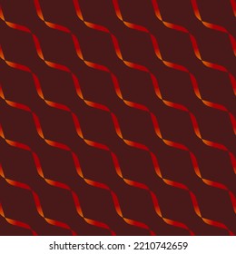 Modern seamless abstract geometric pattern with red and yellow wavy linear gradient. Minimalist vector illustration. Mesh red pattern