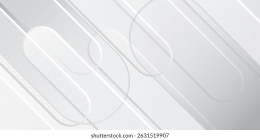 Modelo geométrico abstracto inconsútil moderno con las líneas diagonales y las Formas redondeadas en tonos grises suaves y blancos.