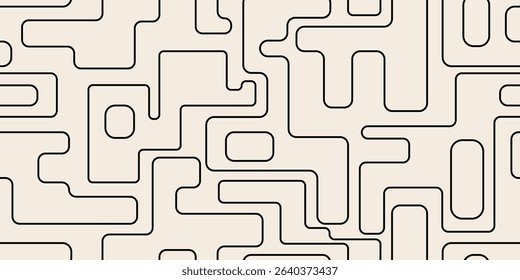 Modern seamless abstract pattern with geometric mosaic tiles grid. Creative line art vector illustration. Decorative background design element.
