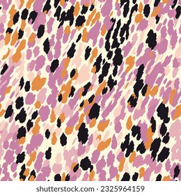 Modern seamless abstract patterns with spots. Vector background.Hand drawn cartoon style pattern.
