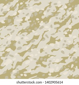 Modern seamless abstract vector sand military camouflage background.