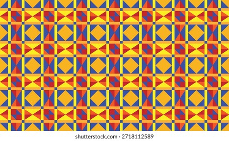 Modern seamless background featuring vibrant square motifs.
Decorative geometric tile pattern with symmetrical layout
