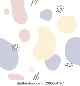Modern seamless background. Yellow, purple and pink circle. Abstract seamless pattern for card, invitation, poster, diary, album, sketch book cover, textile fabric, garment etc