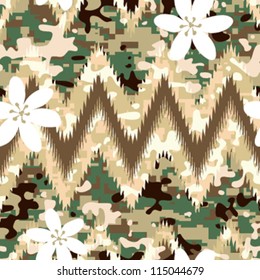 Modern seamless chevron camouflage pattern background