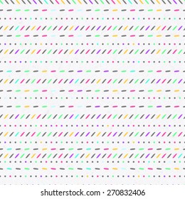 Modern seamless colorful tribal ethnic pattern on a watercolor paper background