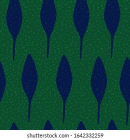 Modern seamless creative floral pattern in  a two colour scheme; classic blue and green. Vector cover templates