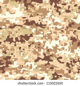 Modern Seamless Digital Desert Camo Background Pattern