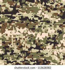 Modern seamless digital multi terrain pattern camouflage