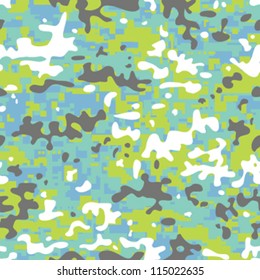 Modern seamless digital playful camo background pattern