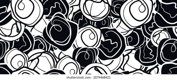 modern, seamless  drawing of abstract circl, line, shape. artistic drawing in the style of one line. hand-drawn design of romantic, modern.  for print,  textile, banner, cover art, wallpaper.  