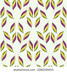 Modern seamless floral pattern, hand-drawn green leaves on a white background. An elegant template for fashionable prints.