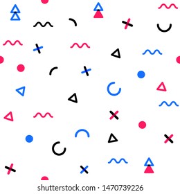 Modern Seamless Geometric Abstract Background Suitable for Wallpapers, Fabric and Website Backgrounds. Memphis pattern. Vector illustration