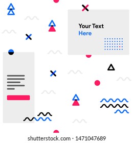 Modern Seamless Geometric Abstract Background with Space for Your Text, Suitable for Website Backgrounds. Memphis pattern. Vector illustration