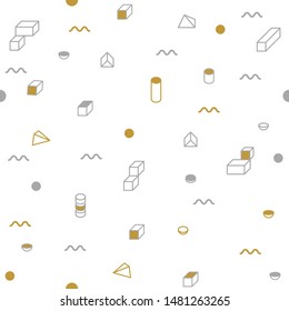 Modern Seamless Geometric Abstract Background Suitable for Wallpapers, Fabric and Website Backgrounds. Memphis pattern. Vector illustration