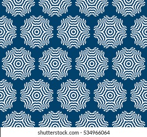 modern seamless geometric floral pattern. vector illustartion for design, wallpaper, invitation. blue, silver color