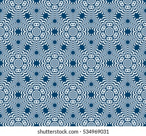 modern seamless geometric floral pattern. vector illustartion for design, wallpaper, invitation. blue, silver color