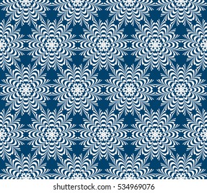 modern seamless geometric floral pattern. vector illustartion for design, wallpaper, invitation. blue, silver color