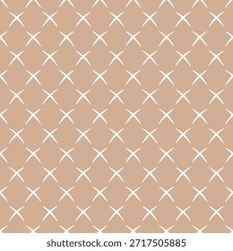 Modernes nahtloses geometrisches Muster mit abstrakten weißen Kreuzformen auf Farbhintergrund. Minimalistisches Textil- und Oberflächendesign für trendige Dekoration.