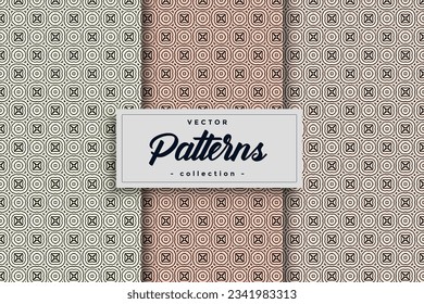 Colección vectorial de patrón textil geométrico sin costura, Vector de patrón de infiltración de patrón textil geométrico repetitivo conjunto.