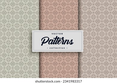 Modern seamless geometric textile pattern vector collection, Seamless pattern Vector Repeating geometric textile pattern set.