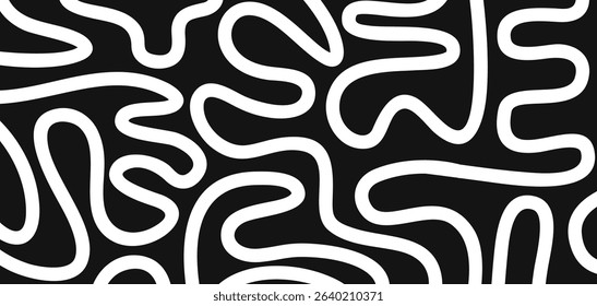 Modern seamless hand draw wavy line pattern on white background, great for tile pattern designs, tile print design, tile pattern background