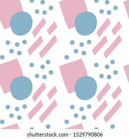 Modern seamless hand drawn geometric memphis patterns. Vector design.