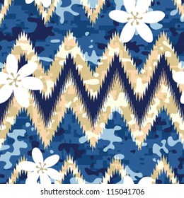 Modern seamless Hawaiian camouflage shirt background pattern