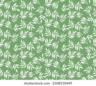 Impresión sin fisuras moderna del modelo inconsútil clásico del estilo retro de la hoja, modelo inconsútil artístico con las hojas blancas medias abstractas en un fondo verde brillante.