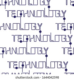 Modern seamless light pattern. Technological inscription on a white background for typography, design and decoration of posters, paper, tiles.