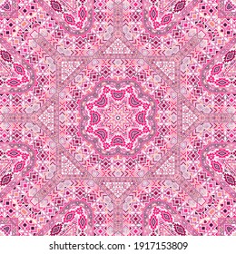 Modern seamless ornament with geometric elements structure. Ethnic traditional design. Wallpaper print. Small elements background. Vector embroidery pattern.