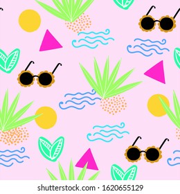Modern seamless pattern abstract Beach theme. Creative holiday background. 